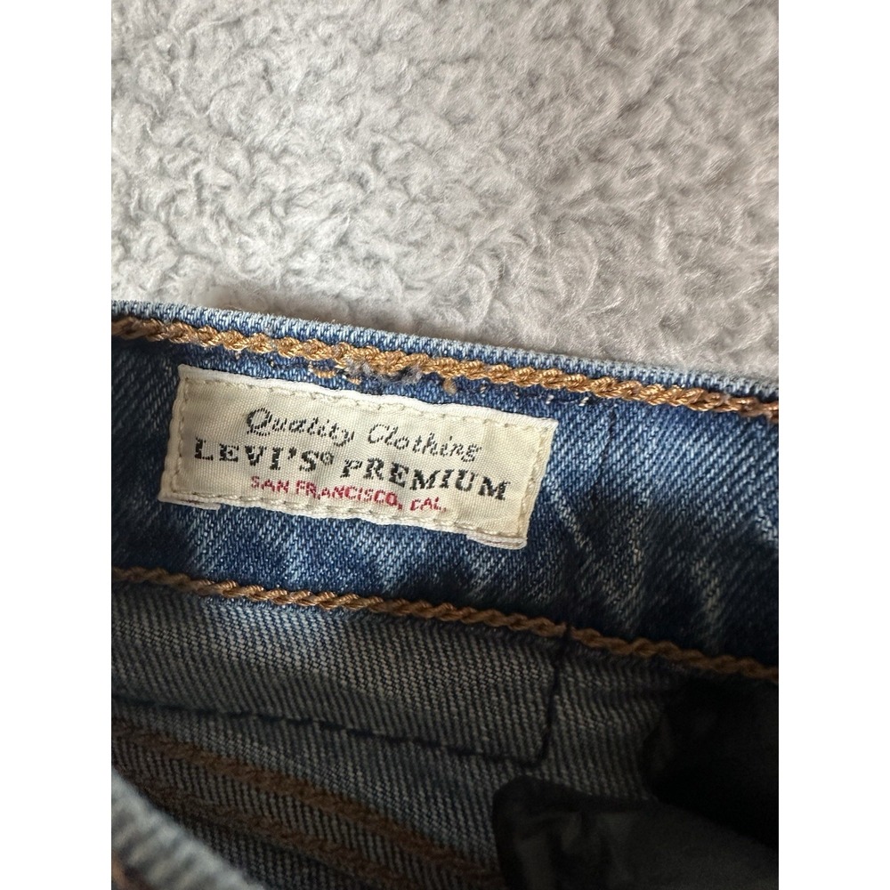 Levi's PREMIUM Wedgie Straight Jeans High Rise BIG E Cotton Distressed‎ 30x28 - Picture 3 of 16